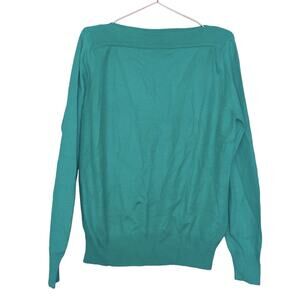 Adoria Green Boatneck Long Sleeved Sweater - Size Large